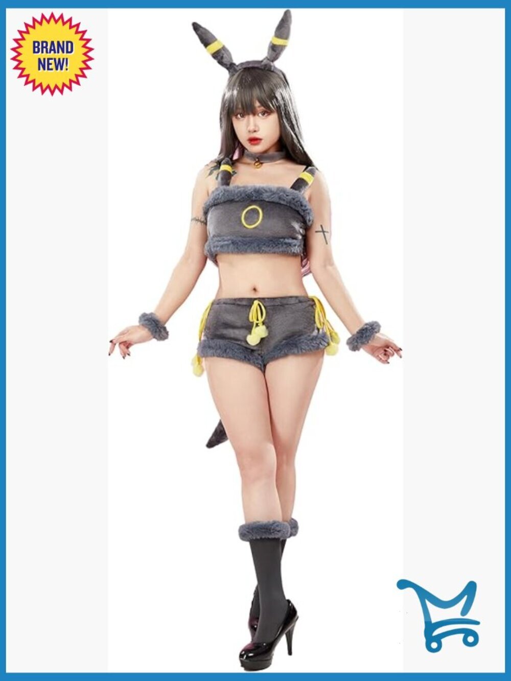 Flannel Cosplay Pajama Set with Headband & Tail